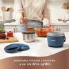20-Ounce Electric Lunch Box, Portable Food Warmer, Faded Blue, Perfect for Travel, Car, On-the-Go, Keeps Food Warm, Spill-Free, Dishwasher-Safe