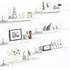 Floating Shelves for Wall, Wall Shelves for Decor Storage Set of 6, Wall Mounted Wood Shelf for Bedroom, Living Room, Bathroom, Kitchen