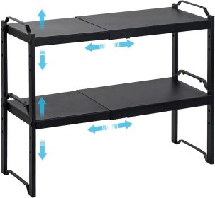 Pack Expandable Cabinet Countertop Shelves, Stackable Shelves Organizers For Kitchen Cabinet Countertop Storage