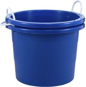 Easy-Access Storage Rope Handle Tub, 19 Gallon, Blue, 2 Count