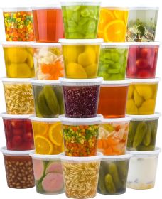 50 Set 24 oz Deli Containers with Lids, Leak-Proof BPA Free Plastic Take Out Bowls, Food Storage Containers for Takeout Meal Prep Storage, Freezer