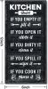Hanging Kitchen Rules Wood Decor Sign, Rustic Kitchen Wooden Signs, Printed Wood Wall Art Sign, Kitchen Door Rules Rustic Sign