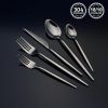20 Piece Luxury Silverware Set for 4 Black Mirror-Polished 18/10 Stainless Steel Heavy Flatware Set Modern Cutlery Set Knife/Fork/Spoon with Gifts for