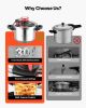 Pressure Cooker, 6.3Qt Pressure Cooker Stainless Steel, Pressures Canner with Steaming Rack, Tempered Glass Lid, Three Pressures Settings for Meat