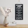 Hanging Kitchen Rules Wood Decor Sign, Rustic Kitchen Wooden Signs, Printed Wood Wall Art Sign, Kitchen Door Rules Rustic Sign