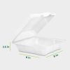 Compostable Clamshell Food Containers - 8x8" 50-Pack, Biodegradable Sugarcane To Go Boxes, Heavy Duty Paper Container - Microwave Freezer Safe