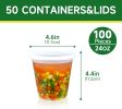 50 Set 24 oz Deli Containers with Lids, Leak-Proof BPA Free Plastic Take Out Bowls, Food Storage Containers for Takeout Meal Prep Storage, Freezer