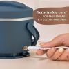 20-Ounce Electric Lunch Box, Portable Food Warmer, Faded Blue, Perfect for Travel, Car, On-the-Go, Keeps Food Warm, Spill-Free, Dishwasher-Safe