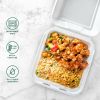 Compostable Clamshell Food Containers - 8x8" 50-Pack, Biodegradable Sugarcane To Go Boxes, Heavy Duty Paper Container - Microwave Freezer Safe