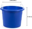 Easy-Access Storage Rope Handle Tub, 19 Gallon, Blue, 2 Count