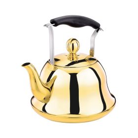 2L Whistling Kettle Stainless Steel Tea Pot Bell-Shaped (Color: Titanium)